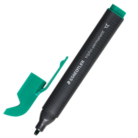 Маркер перманентный STAEDTLER (Германия) "Triplus", ЗЕЛЕНЫЙ, трехгранный, скошенный наконечник, 3-5 мм, 3550-5 по низкой цене оптом 