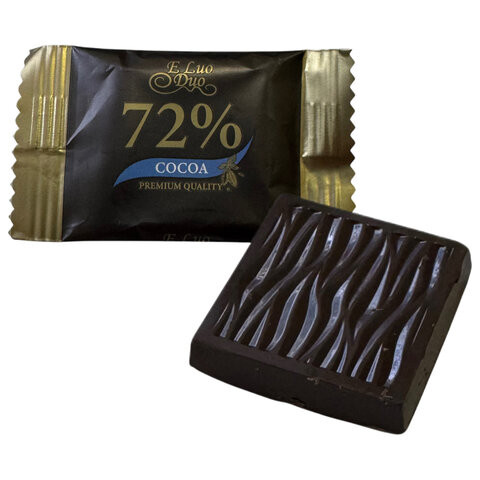 Шоколад порционный KONFESTA горький 72% какао, 1100 г (220 штук по 5 г) по низкой цене оптом Шоколад порционный KONFESTA горький 72% какао, 1100 г (220 штук по 5 г) по низкой цене оптом