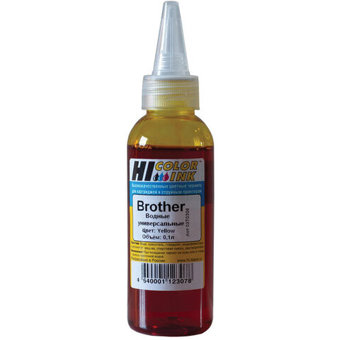 Чернила HI-BLACK для BROTHER (Тип B) универсальные, желтые, 0,1 л, водные, 1507010395U по низкой цене оптом 