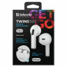Наушники с микрофоном (гарнитура) DEFENDER TWINS 930, Bluetooth, беспроводные, белые,, 63931 по низкой цене оптом Краснодар, Москва, Уфа, Казань, Барнаул, Владивосток, Хабаровск, Сахалин, Красноярск, Екатеренбург, 