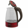 Чайник SCARLETT SC-EK27G62, 1,7 л, 2200 Вт, закрытый нагревательный элемент, стекло, красный по низкой цене оптом Краснодар, Москва, Уфа, Казань, Барнаул, Владивосток, Хабаровск, Сахалин, Красноярск, Екатеренбург, 
