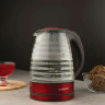 Чайник SCARLETT SC-EK27G62, 1,7 л, 2200 Вт, закрытый нагревательный элемент, стекло, красный по низкой цене оптом Краснодар, Москва, Уфа, Казань, Барнаул, Владивосток, Хабаровск, Сахалин, Красноярск, Екатеренбург, 
