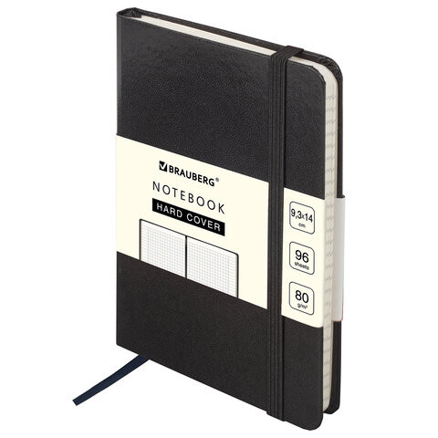 Блокнот МАЛЫЙ ФОРМАТ (96х140 мм) А6, BRAUBERG ULTRA, балакрон, 80 г/м2, 96 л., клетка, черный, 113052 по низкой цене оптом 