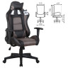 Кресло компьютерное BRABIX "GT Racer GM-100", две подушки, ткань, экокожа, черное/коричневое, 531819 по низкой цене оптом 