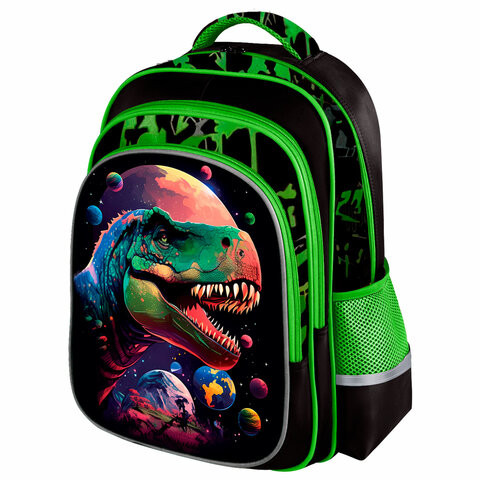 Рюкзак BRAUBERG KIDS FLOSSY, 2 отделения, 3 кармана, Galaxy Dino, 3D панель, 40х28х18 см, 273182 по низкой цене оптом 