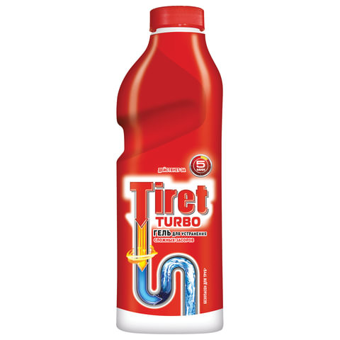 Средство для прочистки канализационных труб 1 л, TIRET (Тирет) "Turbo", гель, 8147377 по низкой цене оптом 