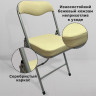 Стул складной для дома и офиса РС04К комфорт, серебристый каркас, кожзам бежевый по низкой цене оптом 