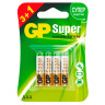 Батарейки GP Super, AAA (LR03, 24А), алкалиновые, мизинчиковые, КОМПЛЕКТ 4 шт., ПРОМО 3+1, 24A3/1-2CR4 по низкой цене оптом 