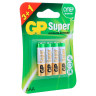 Батарейки GP Super, AAA (LR03, 24А), алкалиновые, мизинчиковые, КОМПЛЕКТ 4 шт., ПРОМО 3+1, 24A3/1-2CR4 по низкой цене оптом 