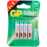 Батарейки GP Super, AAA (LR03, 24А), алкалиновые, мизинчиковые, КОМПЛЕКТ 4 шт., ПРОМО 3+1, 24A3/1-2CR4 по низкой цене оптом 