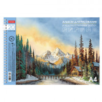 Альбом д/рис. А4 20л., гребень, подложка, бумага 220 г/м, HATBER, Горный уголок, 090263, 20А4лтAгр_33410