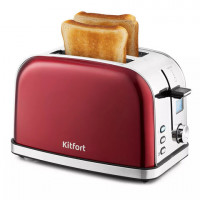 Тостер KITFORT КТ-2036-1, 950 Вт, 2 тоста, 8 режимов, цифровой дисплей, металлический