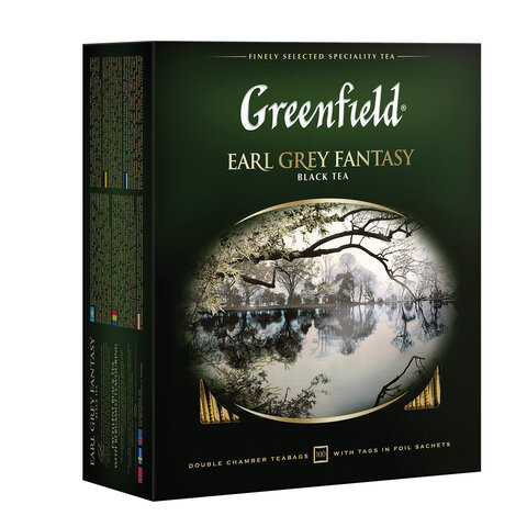 Чай GREENFIELD (Гринфилд) "Earl Grey Fantasy", черный с бергамотом, 100 пакетиков в конвертах по 2 г, 0584-09 по низкой цене оптом 