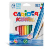 Фломастеры акварельные CARIOCA (Италия) "Aquarell", 12 цветов, наконечник-кисть, смываемые, картонный конверт, 42747 по низкой цене оптом 
