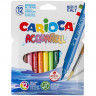 Фломастеры акварельные CARIOCA (Италия) "Aquarell", 12 цветов, наконечник-кисть, смываемые, картонный конверт, 42747 по низкой цене оптом 