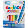 Фломастеры акварельные CARIOCA (Италия) "Aquarell", 12 цветов, наконечник-кисть, смываемые, картонный конверт, 42747 по низкой цене оптом 