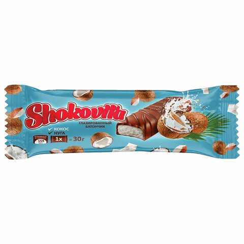 Конфеты шоколадные SHOKOVITA, нуга с кокосовой стружкой, 1 кг, ПР6856 по низкой цене оптом 