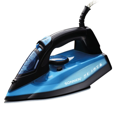 Утюг паровой SONNEN SI-2099, 2400 Вт, керамическое покрытие, антикапля, антинакипь, синий, 456996 по низкой цене оптом 