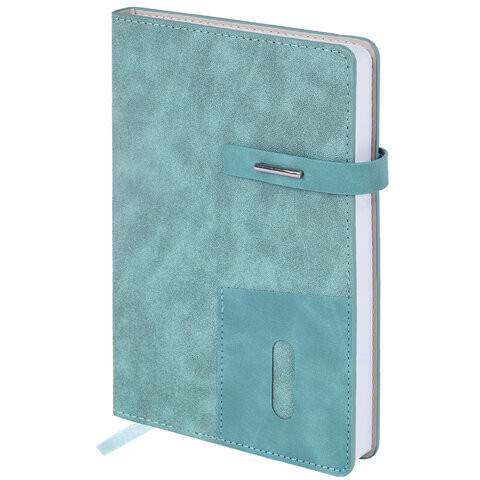 Ежедневник недатированный А5 138х213мм BRAUBERG "Cowboy", под кожу, застежка 160л, голубой, 116197 по низкой цене оптом Ежедневник недатированный А5 138х213мм BRAUBERG "Cowboy", под кожу, застежка 160л, голубой, 116197 по низкой цене оптом