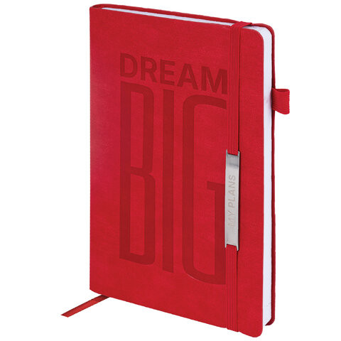 Ежедневник недатированный А5 138х213мм BRAUBERG "BeStyle", под кожу, резинка, держатель, 160л, красный, 116217 по низкой цене оптом Ежедневник недатированный А5 138х213мм BRAUBERG "BeStyle", под кожу, резинка, держатель, 160л, красный, 116217 по низкой цене оптом