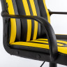 Кресло компьютерное BRABIX "Stripe GM-202", экокожа, черное/желтое, 532510 по низкой цене оптом 