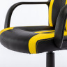 Кресло компьютерное BRABIX "Stripe GM-202", экокожа, черное/желтое, 532510 по низкой цене оптом 