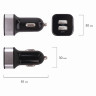Зарядное устройство автомобильное SONNEN, 2 порта USB, выходной ток 2,1 А, черное-белое, 454796 по низкой цене оптом 