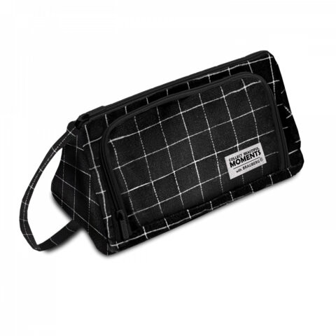 Пенал-косметичка BRAUBERG с ручкой, 1 откидная планка, полиэстер, 22x10х8 см, "Checkered black", 271559 по низкой цене оптом 