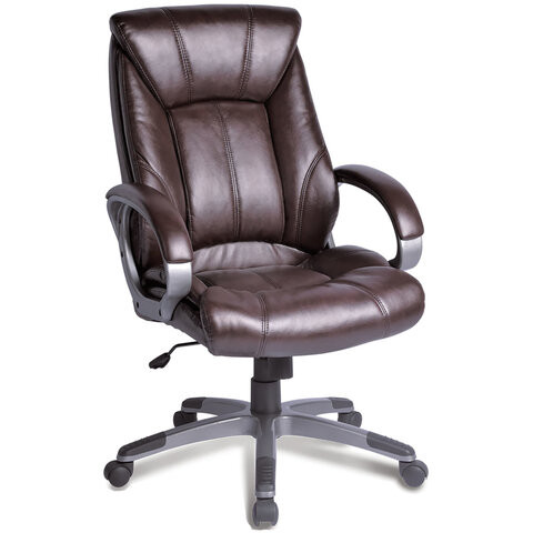 Кресло офисное BRABIX "Maestro EX-506", экокожа, коричневое, 530878 по низкой цене оптом Краснодар, Москва, Уфа, Казань, Барнаул, Владивосток, Хабаровск, Сахалин, Красноярск, Екатеренбург, 