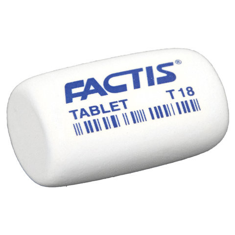 Ластик FACTIS Tablet T 18 (Испания), 45х28х13 мм, белый, скошенный край, CMFT18 по низкой цене оптом 