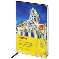 Ежедневник недатированный А5 (138х213 мм), BRAUBERG VISTA, под кожу, гибкий, 136 л., "Van Gogh", 111986