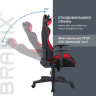 Кресло компьютерное BRABIX "GT Racer GM-101", подушка, ткань, черное/красное, 531820 по низкой цене оптом 