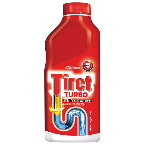 Средство для прочистки канализационных труб 500 мл, TIRET (Тирет) "Turbo", гель, 8147369 по низкой цене оптом 