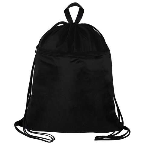 Мешок для обуви BRAUBERG БОЛЬШОЙ, с ручкой, карман на молнии, сетка, 49х41 см, Total Black, 273453 по низкой цене оптом Краснодар, Москва, Уфа, Казань, Барнаул, Владивосток, Хабаровск, Сахалин, Красноярск, Екатеренбург, 