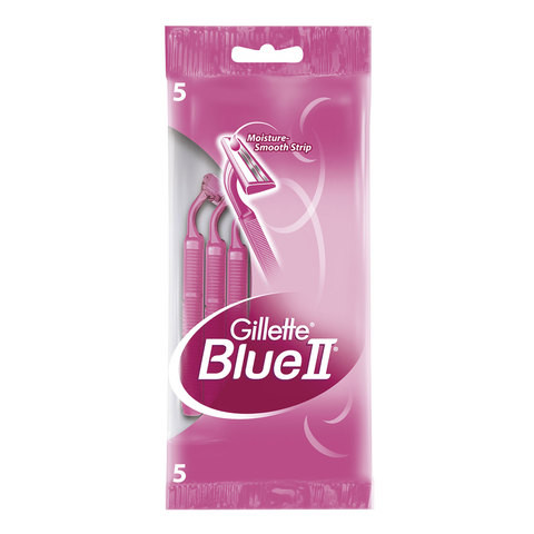 Бритвы одноразовые КОМПЛЕКТ 5 шт., GILLETTE (Жиллет) BLUE 2, для женщин по низкой цене оптом 