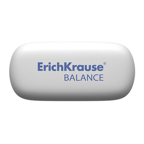 Ластик ERICH KRAUSE "Balance", 40x28x12 мм, белый, овальный, 34638 по низкой цене оптом Краснодар, Москва, Уфа, Казань, Барнаул, Владивосток, Хабаровск, Сахалин, Красноярск, Екатеренбург, 