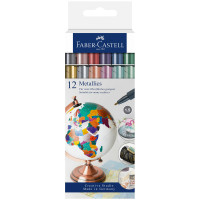 Набор маркеров для декорирования Faber-Castell "Metallics" 12цв, металлик, пулевидный, 1,5мм, европодвес