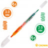 Текстовыделитель двухсторонний Crown "Multi Hi-Lighter Twin" оранжевый/зеленый, 3/2мм по низкой цене оптом 