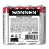 Батарейки КОМПЛЕКТ 4 шт., SONNEN, АА (R6, 15А), солевые, пальчиковые, в пленке, 451097 по низкой цене оптом 