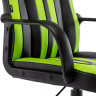 Кресло компьютерное BRABIX "Stripe GM-202", экокожа, черное/зеленое, 532511 по низкой цене оптом 