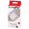Зарядное устройство сетевое (220В) SONNEN, 2 порта USB, выходной ток 2,1 А, белое, 454797 по низкой цене оптом 