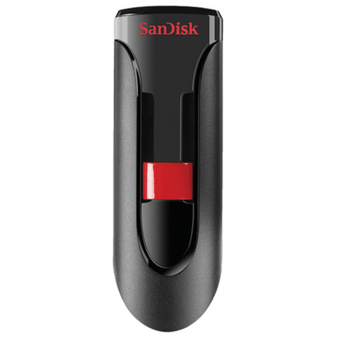 Флеш-диск 64 GB, SANDISK Cruzer Glide, USB 2.0, черный, SDCZ60-064G-B35 по низкой цене оптом 