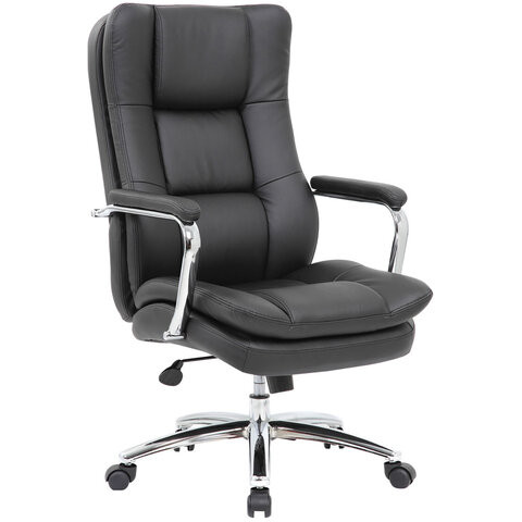 Кресло офисное BRABIX PREMIUM "Amadeus EX-507", экокожа, хром, черное, 530879 по низкой цене оптом Краснодар, Москва, Уфа, Казань, Барнаул, Владивосток, Хабаровск, Сахалин, Красноярск, Екатеренбург, 