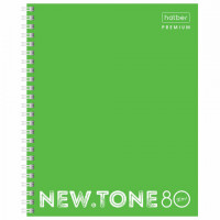 Тетрадь А5 80 л. HATBER Premium гребень, клетка, ламинация, бумага 80 г/м2, "NEON ЛАЙМ", 80Т5лA1гр_00934