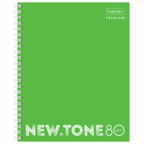 Тетрадь А5 80 л. HATBER Premium гребень, клетка, ламинация, бумага 80 г/м2, "NEON ЛАЙМ", 80Т5лA1гр_00934 по низкой цене оптом 