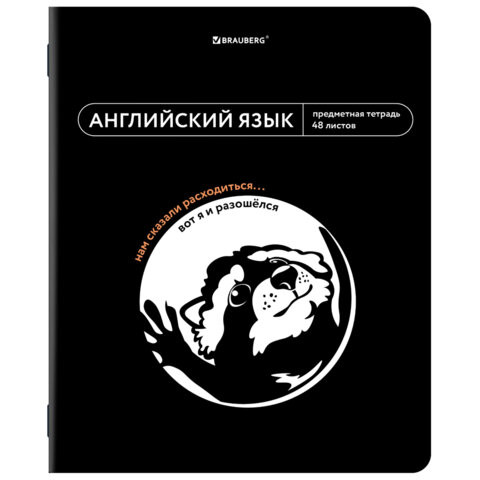 Тетрадь предметная МЕМЫ 48л, TWIN лак, АНГЛИЙСКИЙ ЯЗЫК, клетка, подсказ, BRAUBERG, 405098 по низкой цене оптом 
