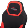 Кресло компьютерное BRABIX "Alpha GM-018", ткань/экокожа, черное/красное, 532637, GM-018_532637 по низкой цене оптом 