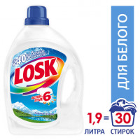 Средство для стирки жидкое автомат 1,95 л LOSK (Лоск) "Горное озеро", гель, 2348159