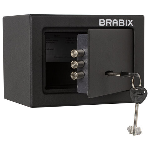 Сейф мебельный BRABIX "SF-140KL", 140х195х140 мм, ключевой замок, черный, 291140, S103BR210114 по низкой цене оптом 