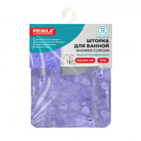 Шторка для ванной EVA, 180х200см, кольца в комплекте, СИНЯЯ ЛЕДЯНАЯ СВЕЖЕСТЬ, PRIMILA, 700100